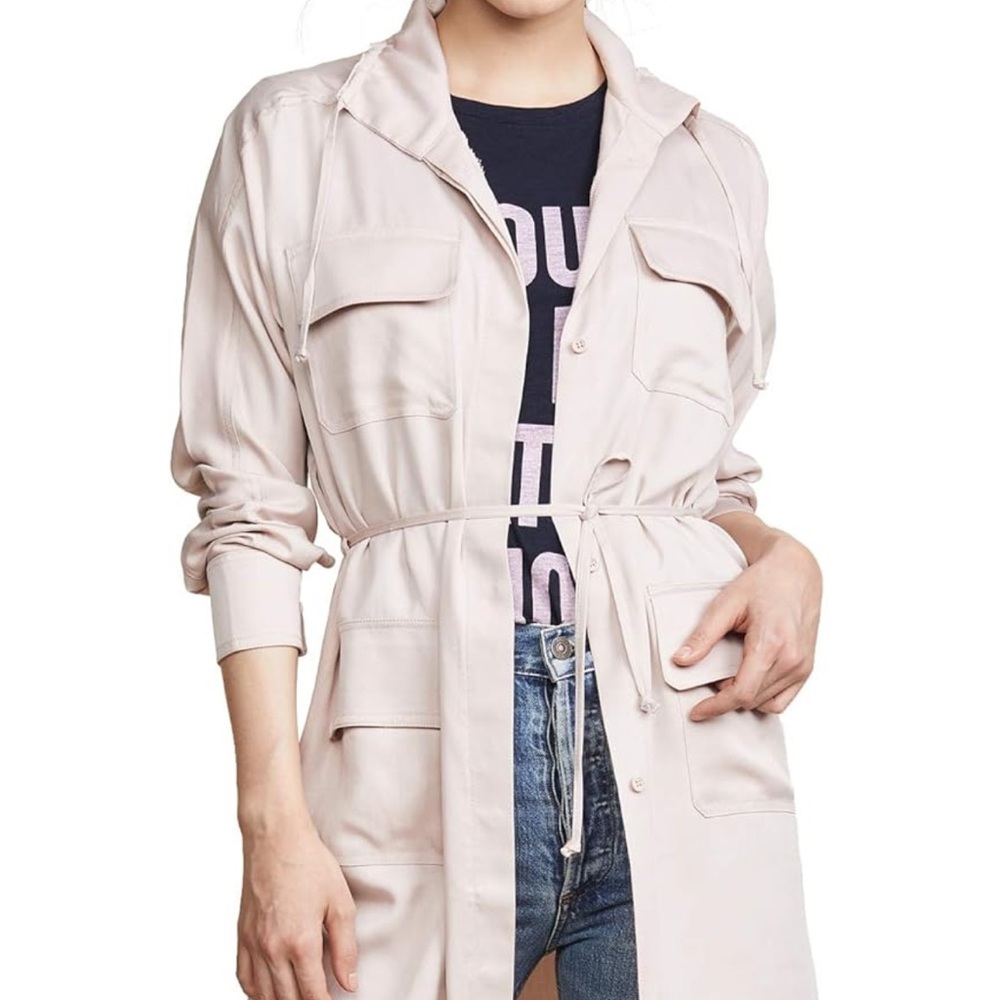 BB Dakota Women's Let's Investigate Tencel Shirt Tail Coat Jacket SZ Large NWT